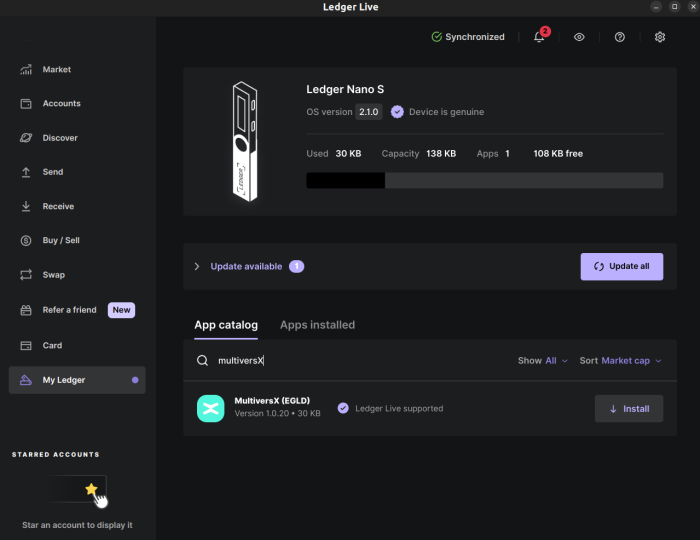 Криптокошелек Ledger Nano S Original Черный