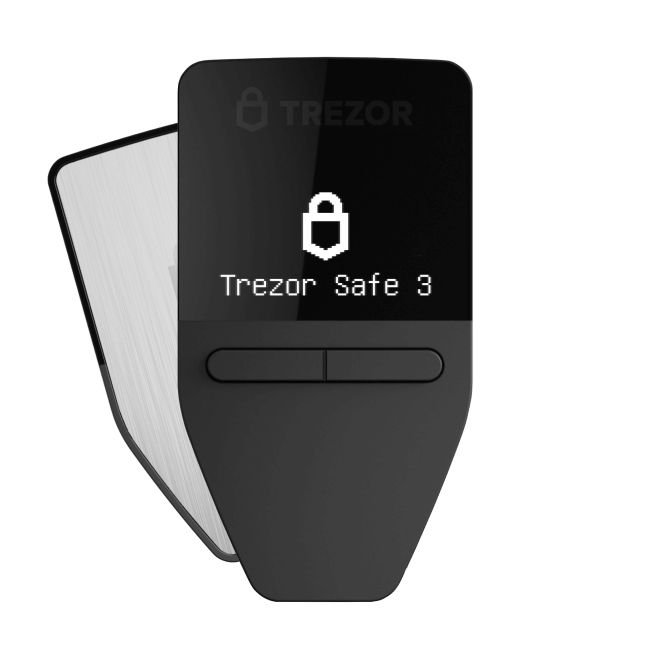 Crypto Hardware Wallet Trezor Model Safe 3 Stellar Silver